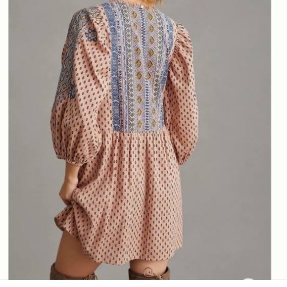 Anthropologie Embroidered Tunic Mini Dress NWT - Picture 2 of 5
